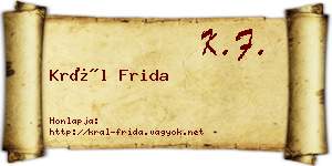 Král Frida névjegykártya